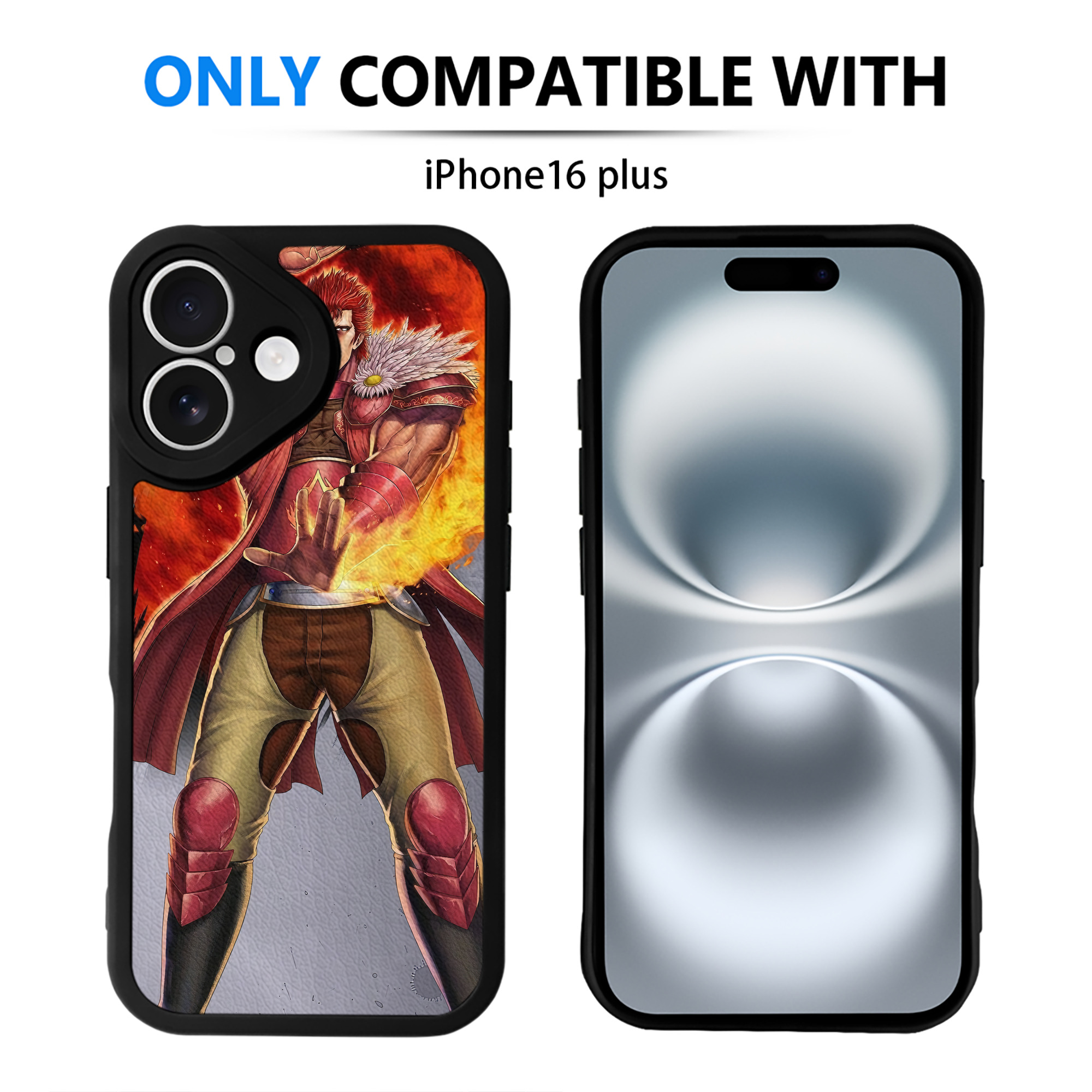 （画像用） 北斗の拳 Fist of the North Star 【iPhone 16シリーズ対応】シリコンスマホケース（レザー調） 材質：シリコン
